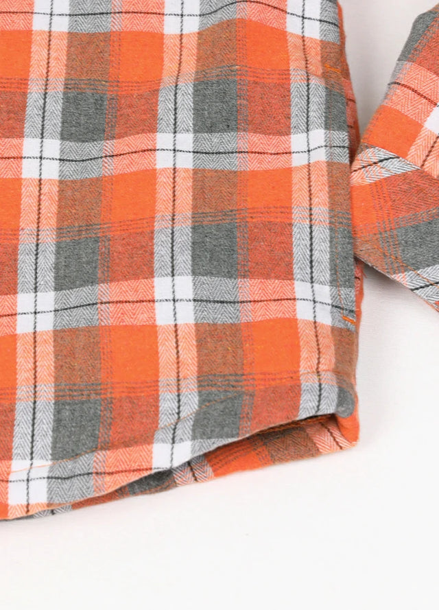 Orange Grey flannel jacket with side pockets detail