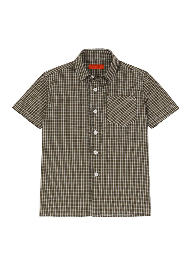 Kids Button Up Short Sleeve Shirt