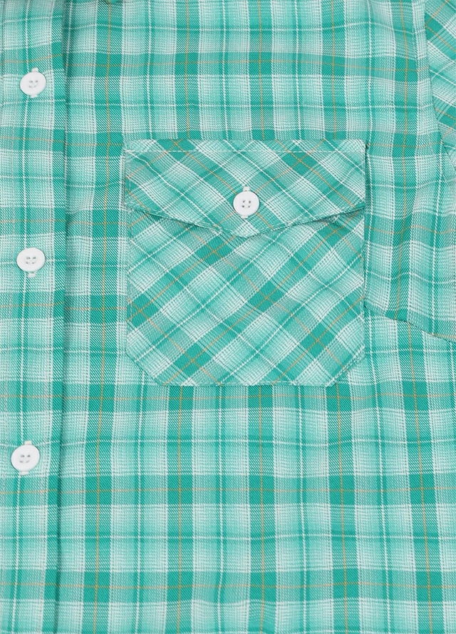 Women's Summer Nostalgia Plaid Short Sleeve Shirt