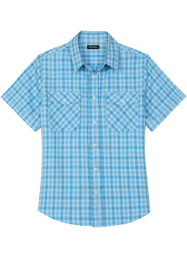 Women's Summer Nostalgia Plaid Short Sleeve Shirt