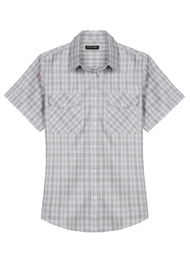 Women's Summer Nostalgia Plaid Short Sleeve Shirt