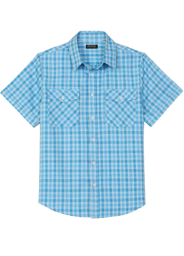 Men's Summer Nostalgia Plaid Short Sleeve Shirt