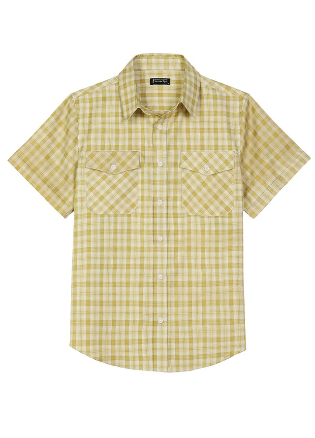 Men's Summer Nostalgia Plaid Short Sleeve Shirt