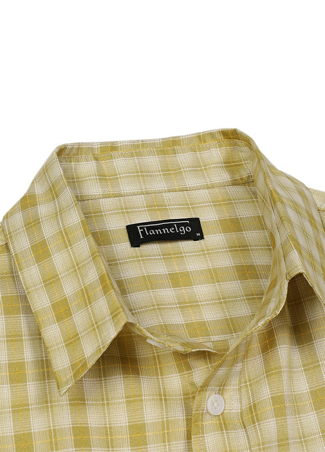 Men's Summer Nostalgia Plaid Short Sleeve Shirt