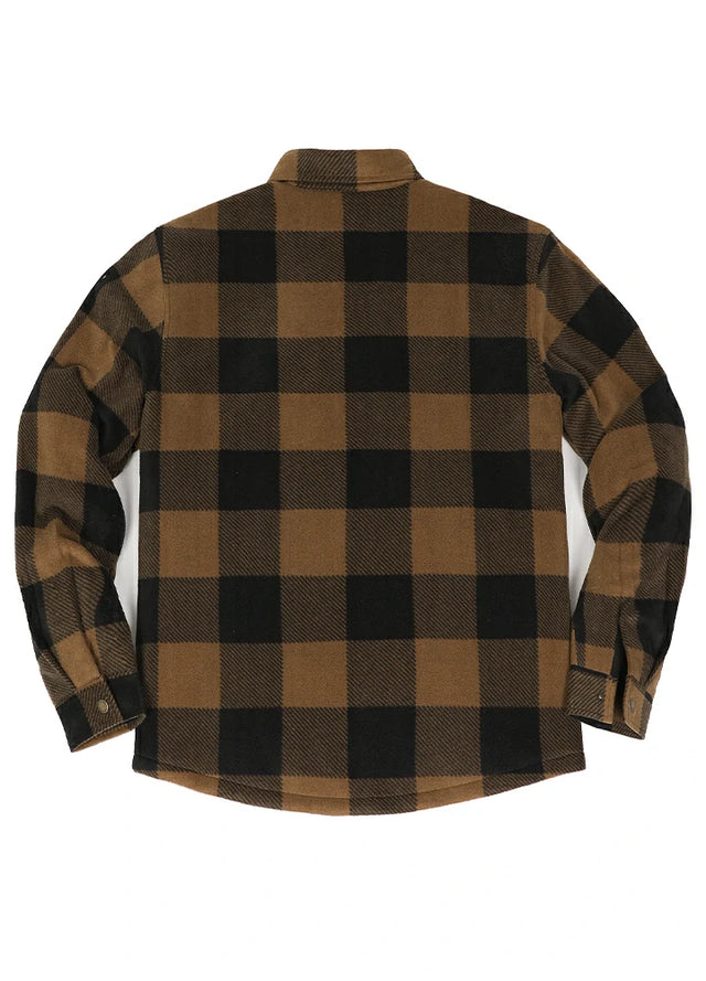 Men's Quilted Lined Snap Button Shirt Jacket