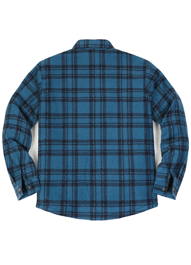 Men's Quilted Lined Snap Button Shirt Jacket