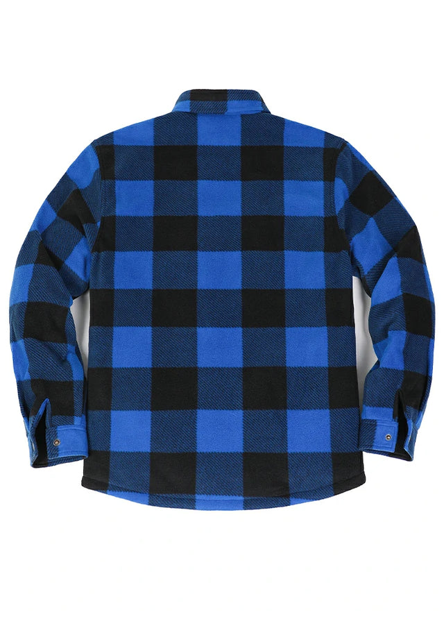 Men's Quilted Lined Snap Button Shirt Jacket