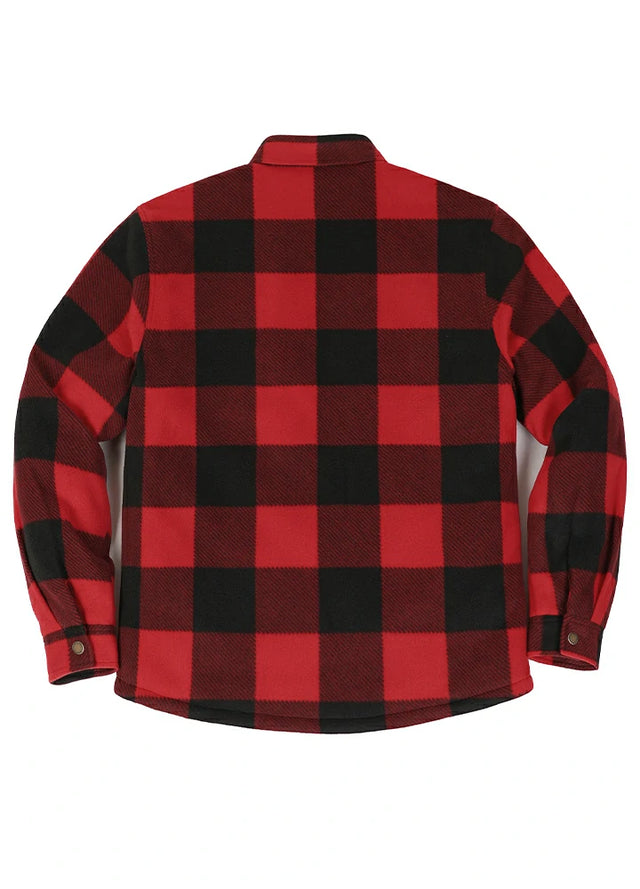 Men's Quilted Lined Snap Button Shirt Jacket