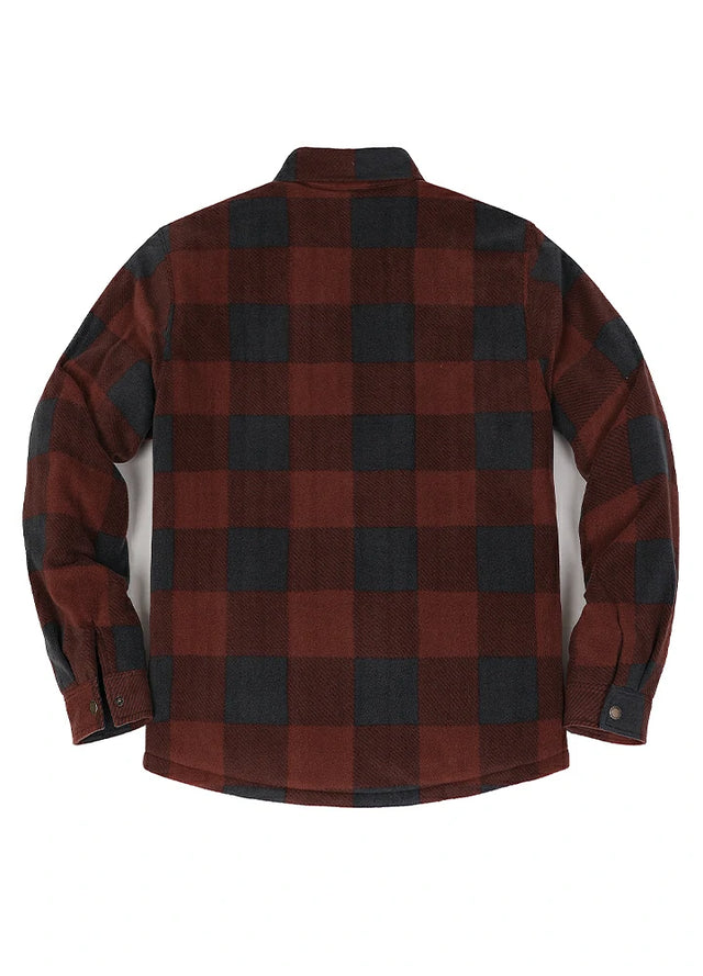 Men's Quilted Lined Snap Button Shirt Jacket