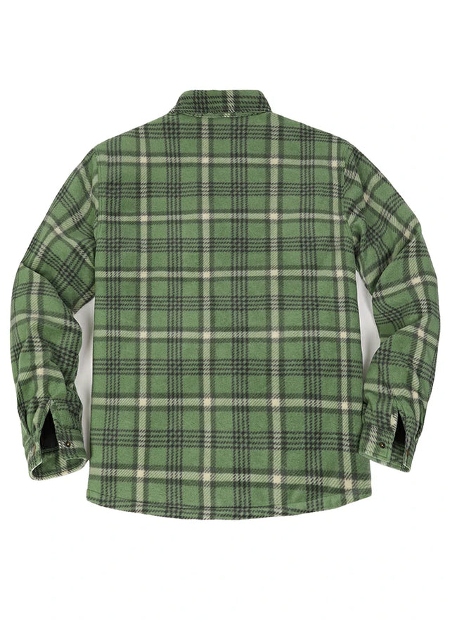 Men's Quilted Lined Snap Button Shirt Jacket