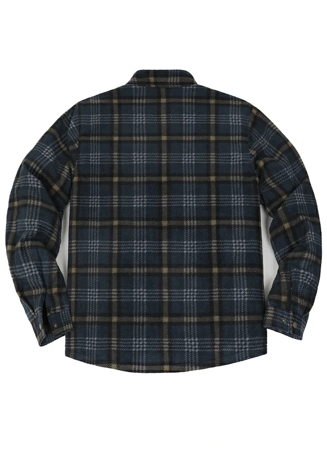 Men's Quilted Lined Snap Button Shirt Jacket