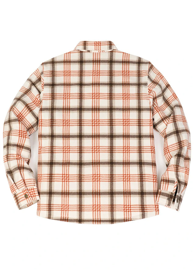 Men's Quilted Lined Snap Button Shirt Jacket