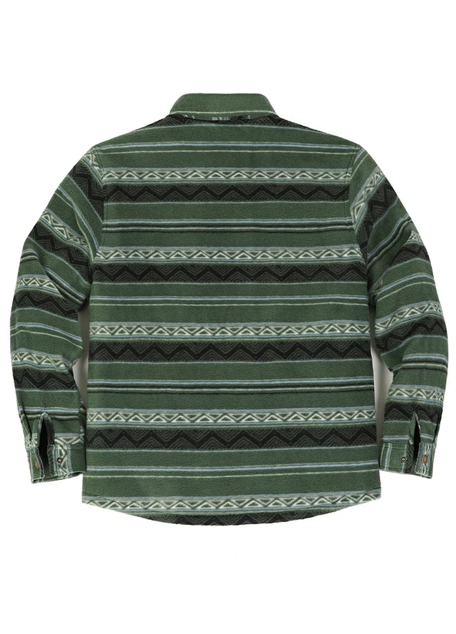 Men's Quilted Lined Snap Button Shirt Jacket