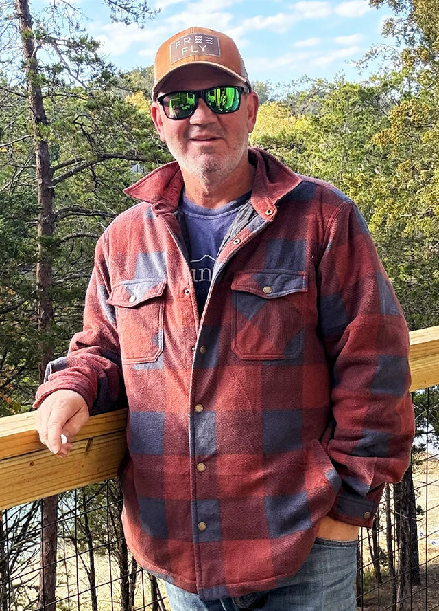 Men's Quilted Lined Snap Button Shirt Jacket