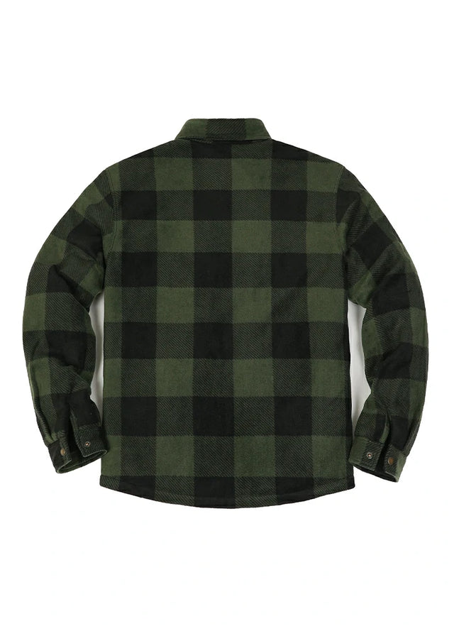 Kids Warm Quilted Lined Snap Button Shirt Jacket