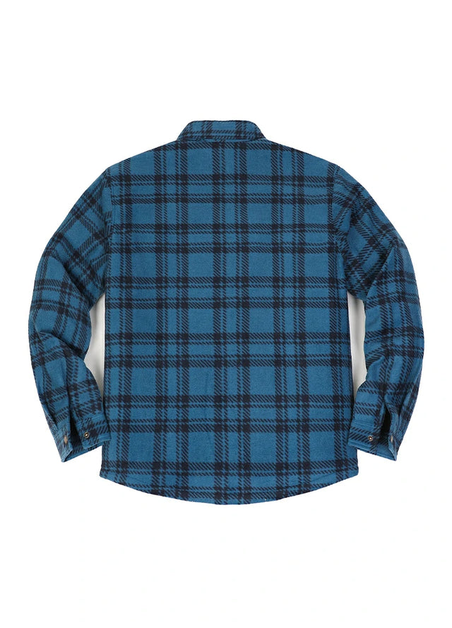 Kids Warm Quilted Lined Snap Button Shirt Jacket