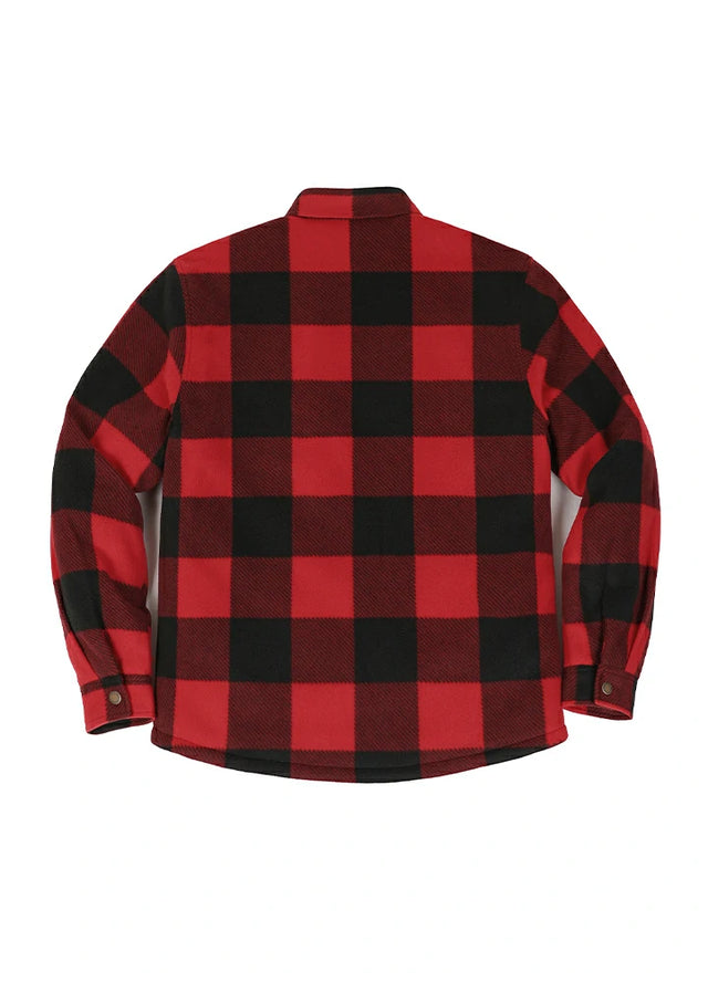 Kids Warm Quilted Lined Snap Button Shirt Jacket