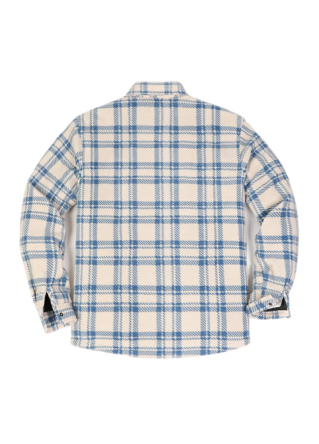 Kids Warm Quilted Lined Snap Button Shirt Jacket