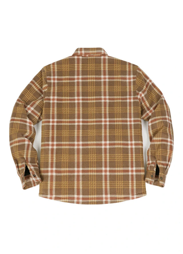 Kids Warm Quilted Lined Snap Button Shirt Jacket