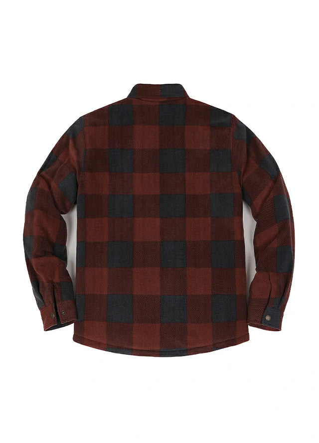 Kids Warm Quilted Lined Snap Button Shirt Jacket