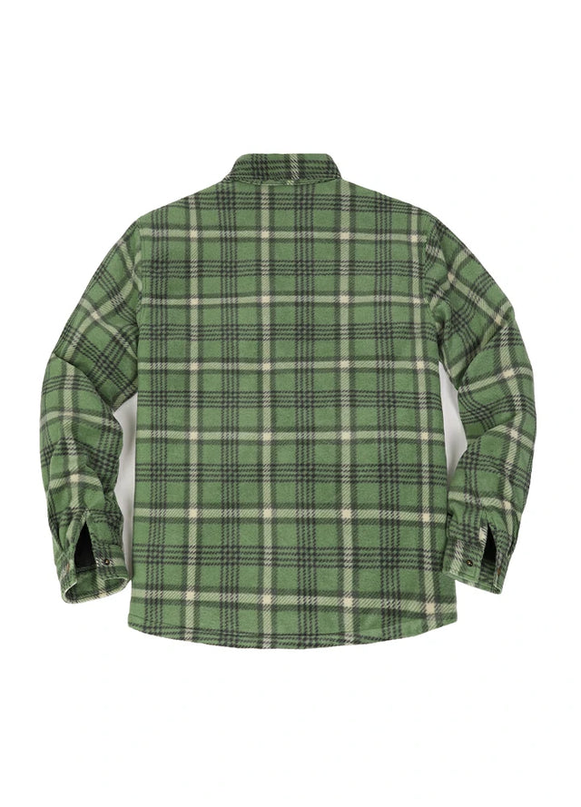 Kids Warm Quilted Lined Snap Button Shirt Jacket