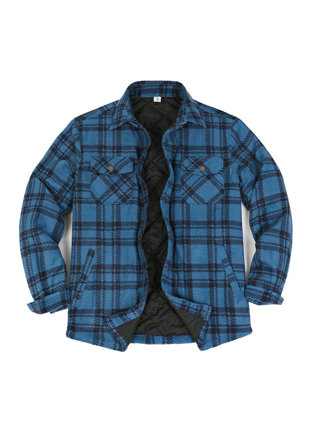 Kids Warm Quilted Lined Snap Button Shirt Jacket