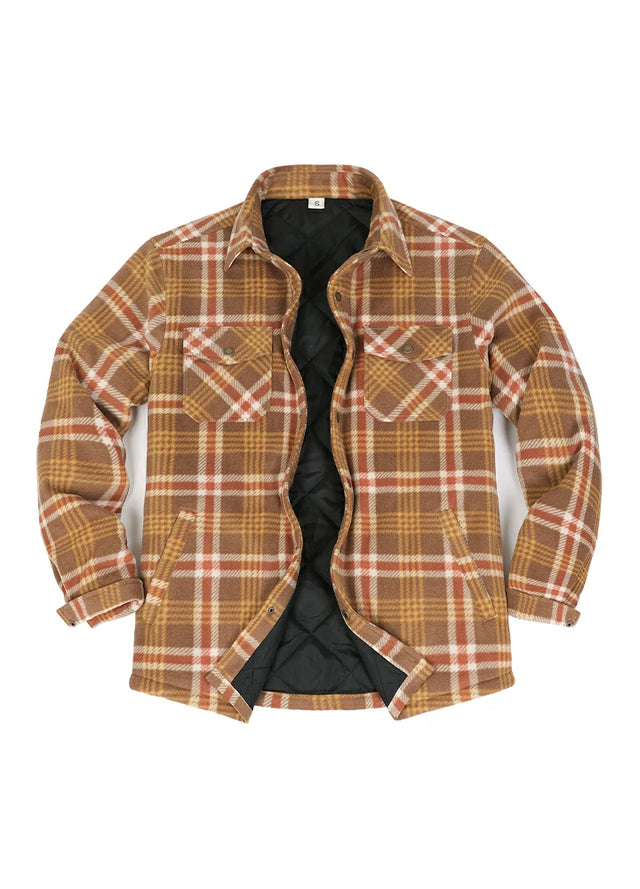 Kids Warm Quilted Lined Snap Button Shirt Jacket