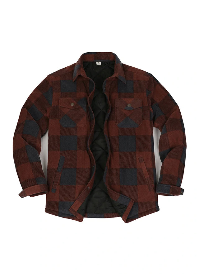 Kids Warm Quilted Lined Snap Button Shirt Jacket