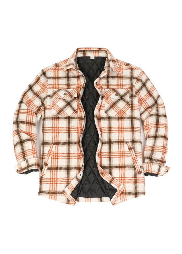 Kids Warm Quilted Lined Snap Button Shirt Jacket