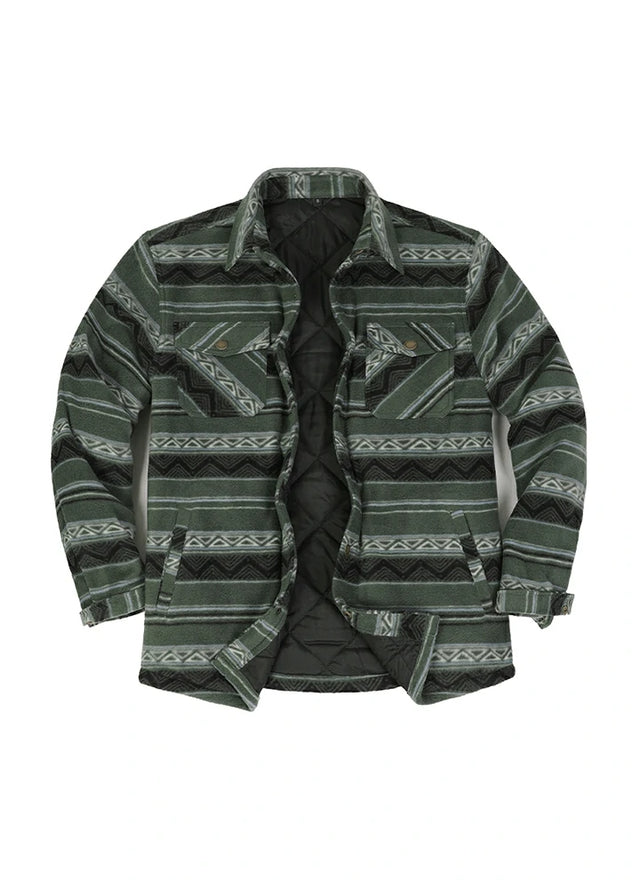 Kids Warm Quilted Lined Snap Button Shirt Jacket