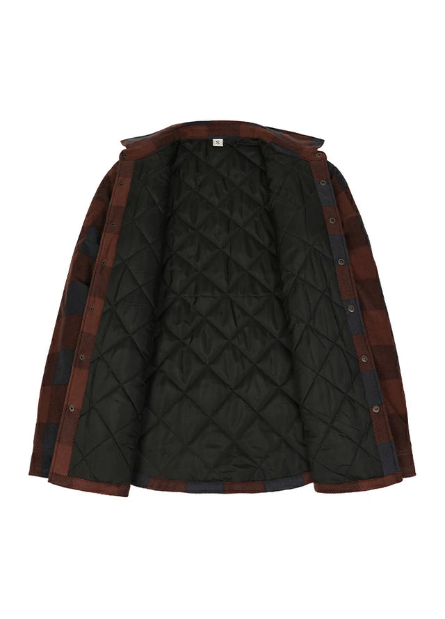 Kids Warm Quilted Lined Snap Button Shirt Jacket