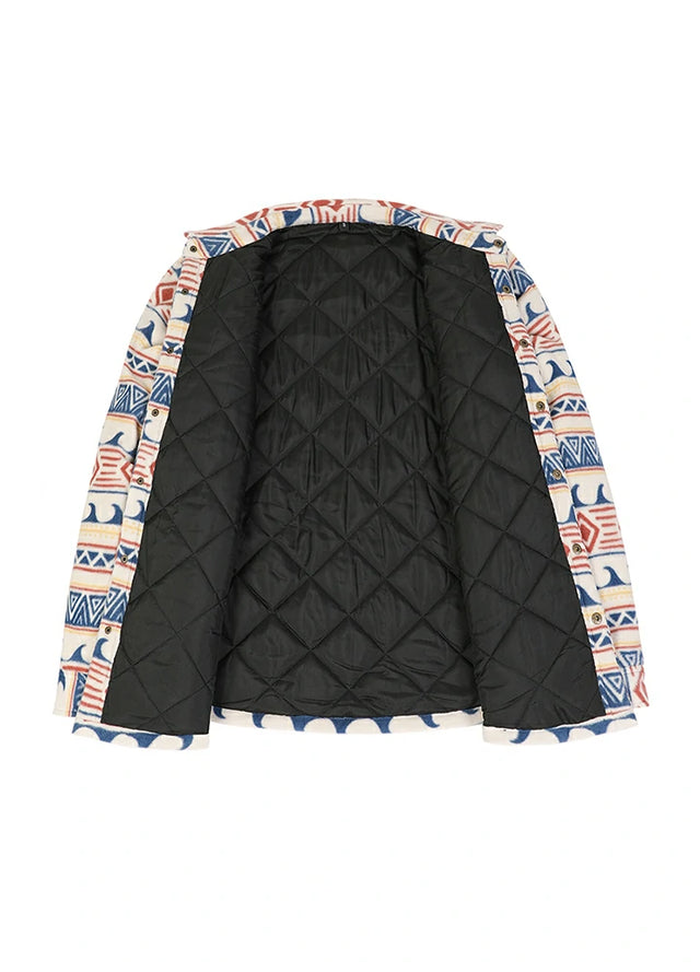 Kids Warm Quilted Lined Snap Button Shirt Jacket