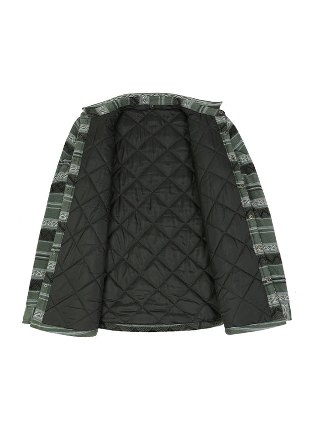 Kids Warm Quilted Lined Snap Button Shirt Jacket