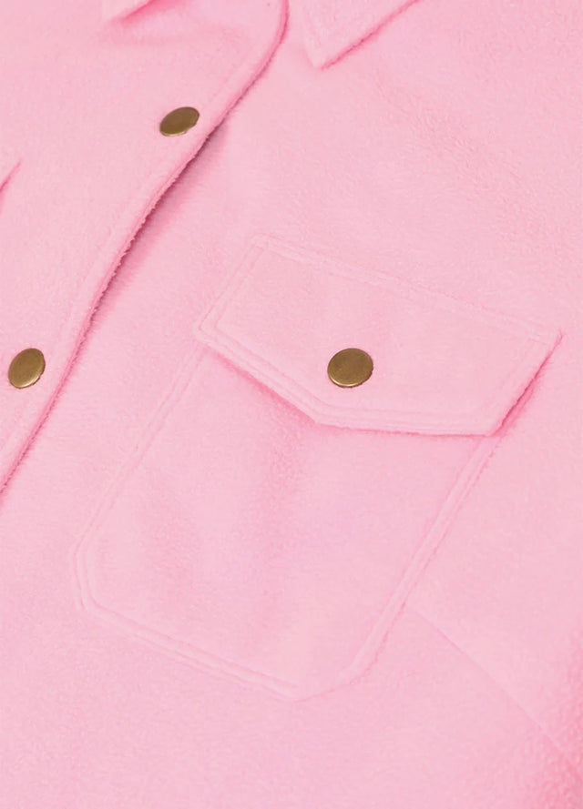 Women's Quilted Lined Snap Button Shirt Jacket