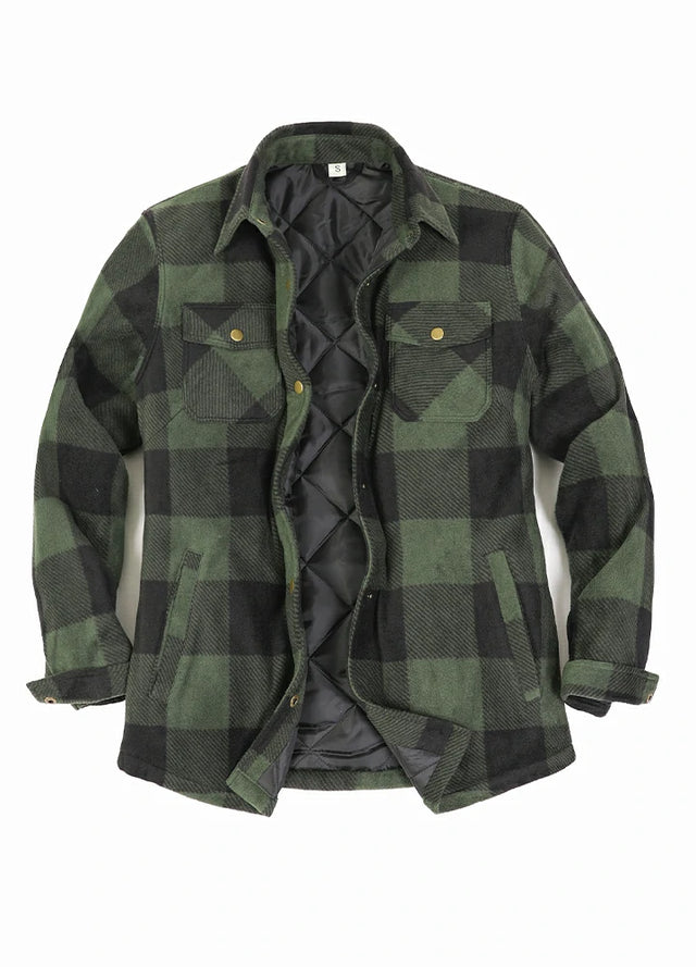 Women's Quilted Lined Snap Button Shirt Jacket
