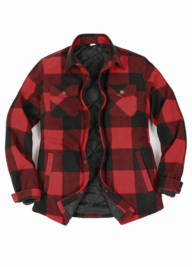 Women's Quilted Lined Snap Button Shirt Jacket
