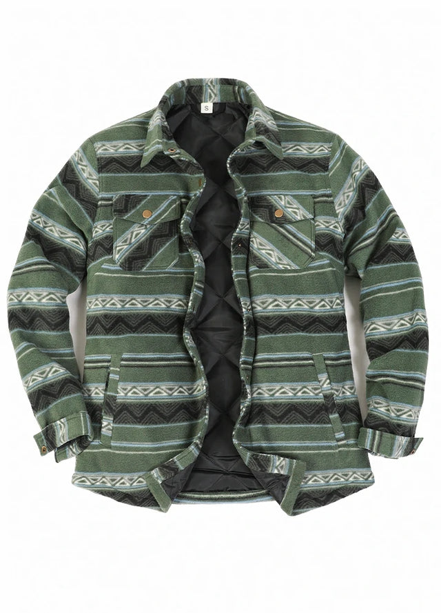Women's Quilted Lined Snap Button Shirt Jacket