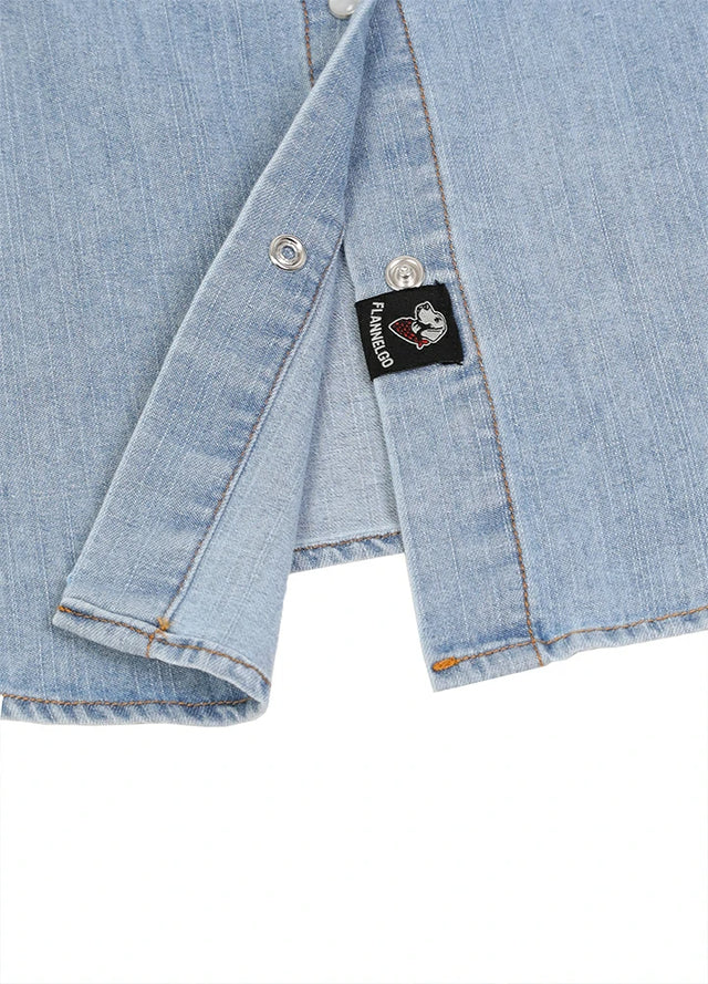 Women's Retro Pearl Snap Denim Western Shirt