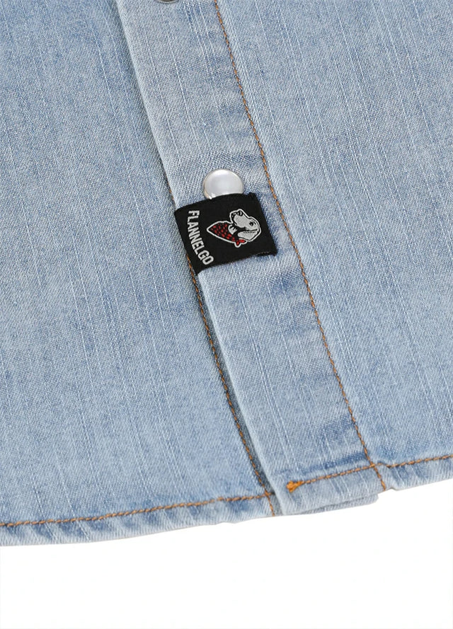 Kids Retro Pearl Snap Denim Western Shirt