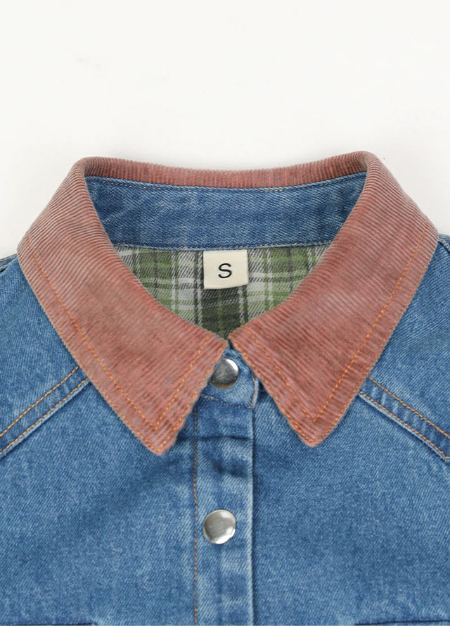 Women's Workwear Flannel Lined Denim Shirt Jacket, Snap Button