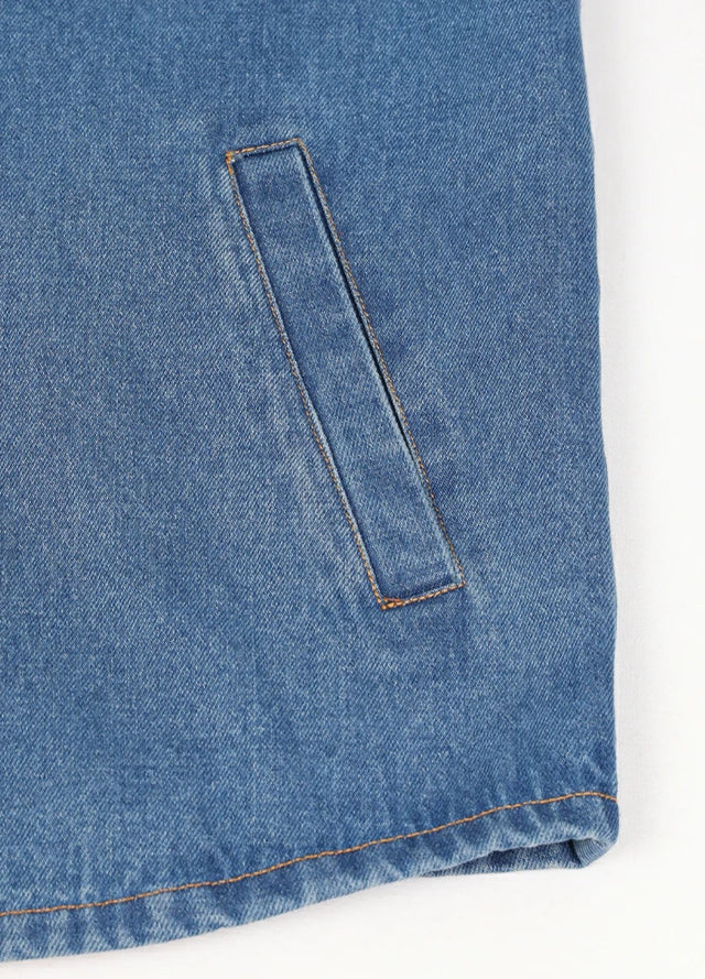 Men's Classic Denim Flannel Lined Shirt Jacket, Snap Button