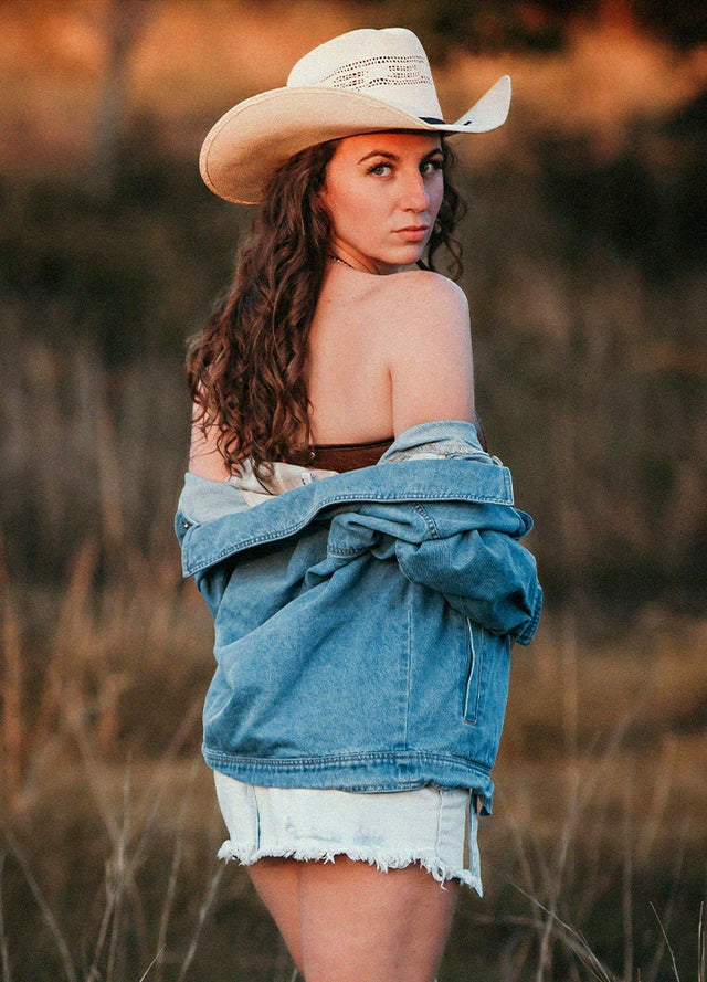 Women's Washed Denim Snap Button Jacket