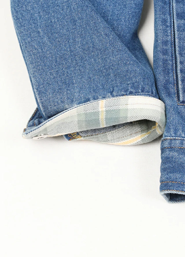 Women's Washed Denim Snap Button Jacket