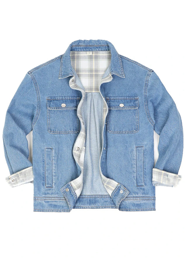 Women's Washed Denim Snap Button Jacket