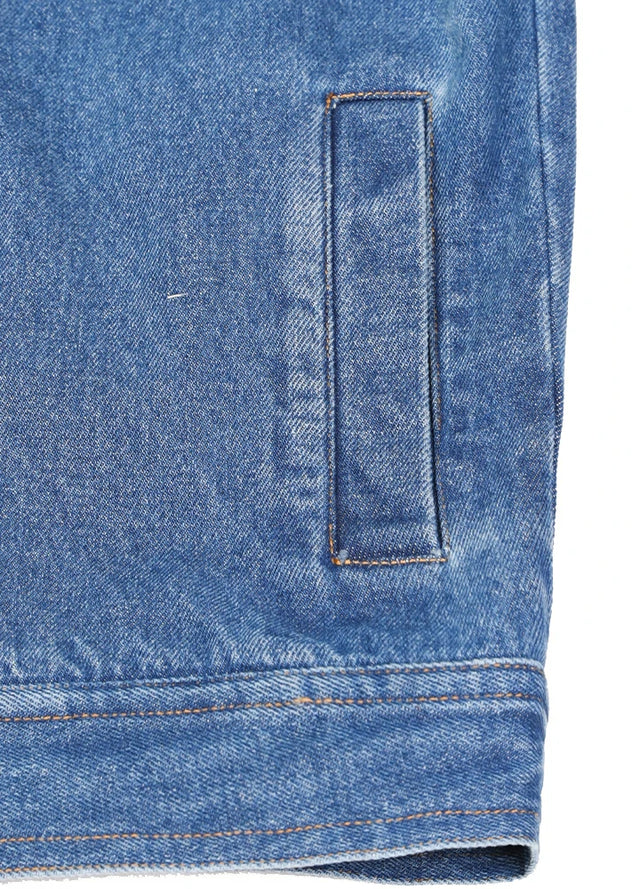 Women's Washed Denim Snap Button Jacket