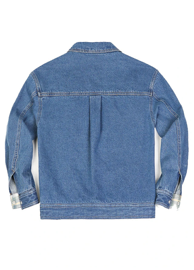 Women's Washed Denim Snap Button Jacket