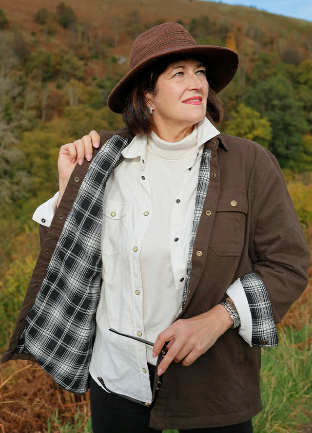 Men's Flannel Lined Heavy Washed Cotton Outdoor Utility Shirt Jacket