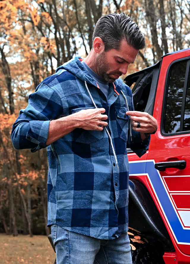 Schwerer Flanell-Kapuzenpullover für Herren, doppelt gebürstete 100 % Baumwolle, entspannte Passform