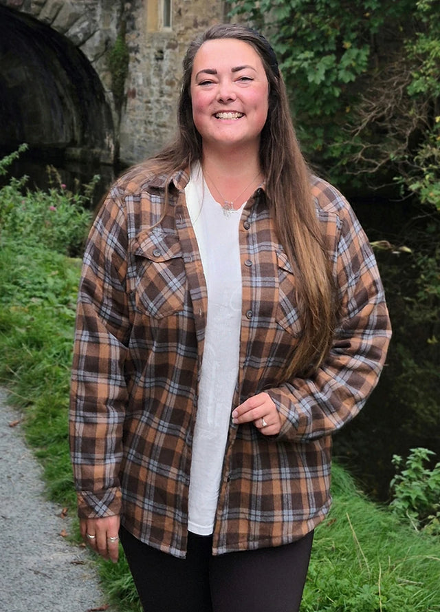 Women's Cozy Flannel Shirt Jacket,Sherpa-Lined Jacket