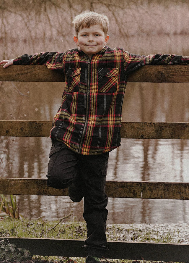 Boys Sherpa Lined Flannel Jacket,Full Zip Up Plaid